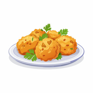 Pakora snack on a plate