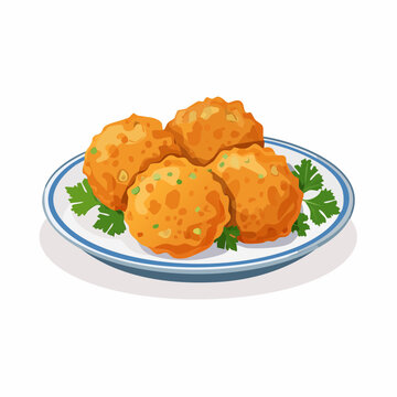 Pakora snack on a plate