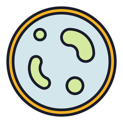 Bacteria on a Petri dish vector Chemistry colored icon or design element