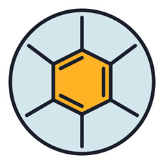 Chemical Forumala in Circle vector Chemistry colored icon or sign