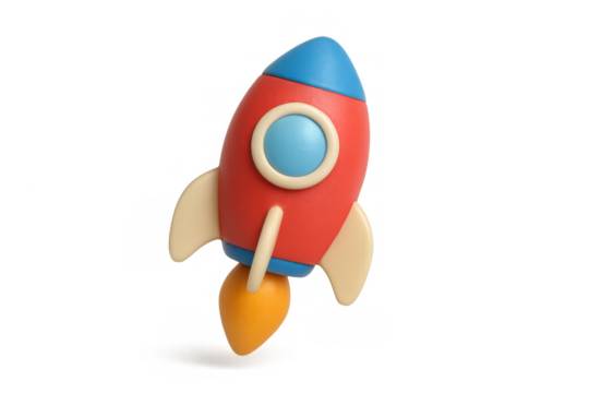 Rocket launching, symbolizing startup success, business growth, project launch, innovation, space travel, and creative imagination