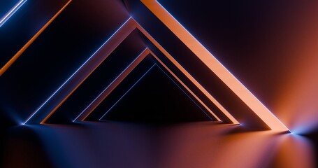 Fototapeta premium Architecture background geometric arched interior 3d render