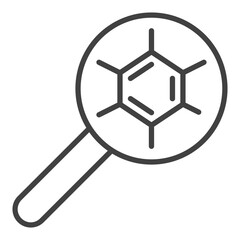 Magnifier with Chemistry molecular formula vector Chemistry thin line icon or symbol