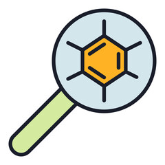 Magnifier with Chemistry molecular formula vector Chemistry colored icon or design element