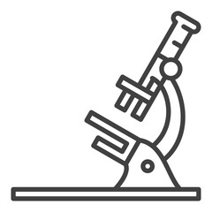Microscope vector Chemistry outline icon or symbol