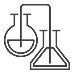 Pair of Flask vector Chemical icon or symbol in outline style