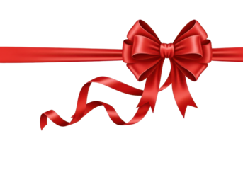 Elegant red ribbon bow for gift wrapping and celebration design