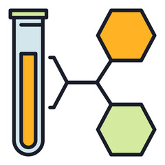Test Tube with Formula vector Chemistry colored icon or design element