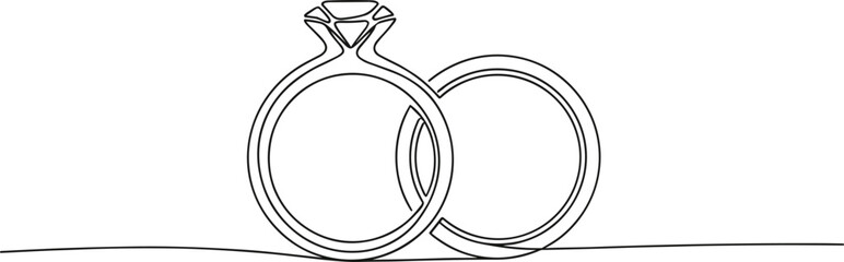 Minimal Linear Marriage Rings in Single Line Art.