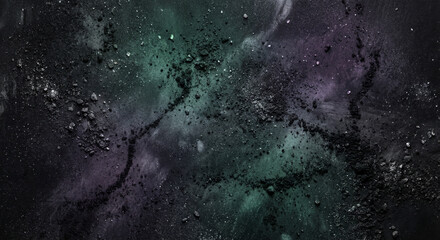Stunning cosmic dust texture with shimmering green and purple hues for vibrant designs