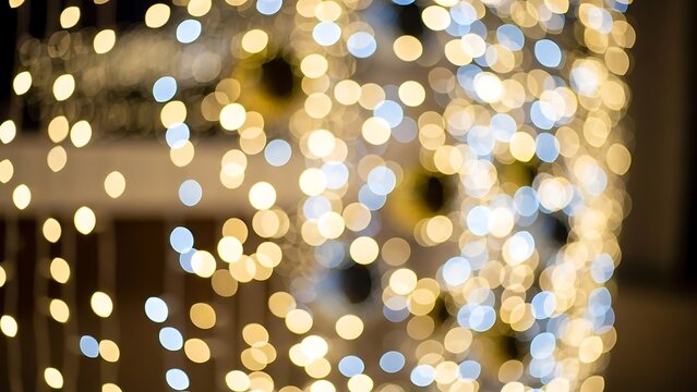 Blurred lights and sunflowers create a magical atmosphere.