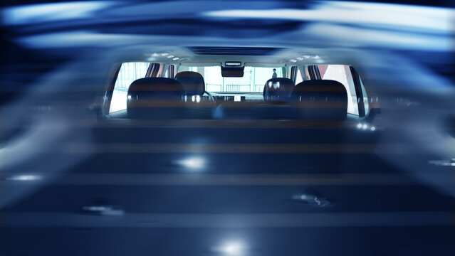 Self-driving car with AI pedestrian recognition technology