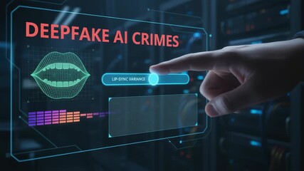 Deepfake AI crimes detection technology with digital lip sync variance analysis enhancing security and preventing fraud through advanced digital