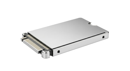3d ssd drive icon silver isolated on white background