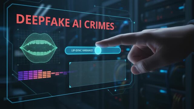 Deepfake AI crimes detection technology with digital lip sync variance analysis enhancing security and preventing fraud through advanced digital