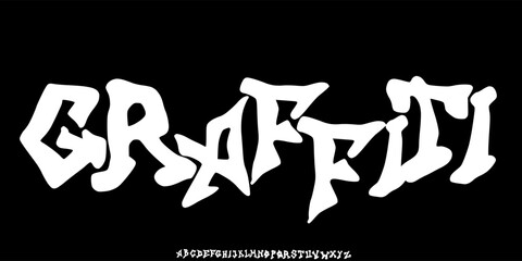 Groovy Font. Graffiti Elegant Font. Display Font. Playful font. Creative Hand Drawn Alphabet. Street Art Fashion Designs Typography modern concept vector illustration
