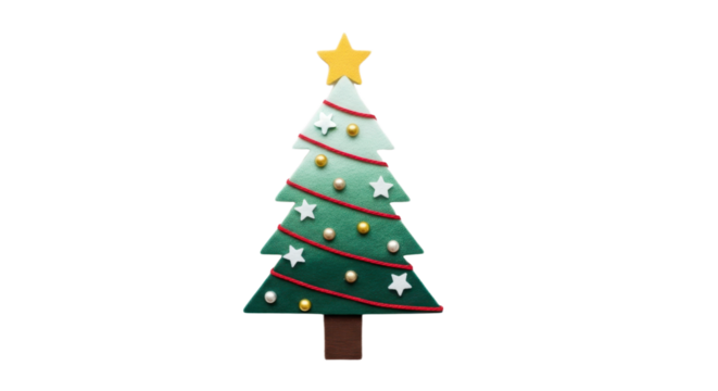 Festive christmas tree design with star and decorations for holiday cards