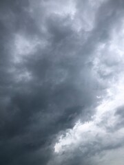 gllomy sky with dark gray clouds