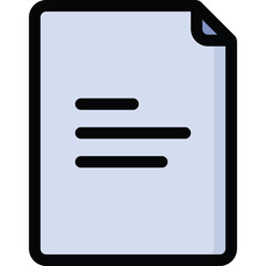 Simple Icon of a Document with Lines of Text on a Transparent Background Ideal for Digital Use