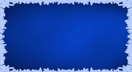An ice frames gradually freeze in a dark-blue isolated scene, creating a 4K motion-graphic background with text and image space.