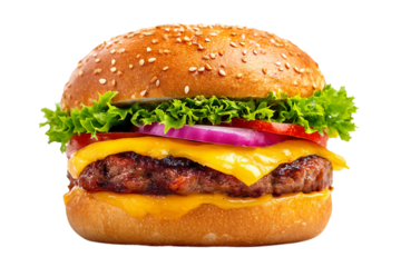 Veggie burger isolated on transparent background