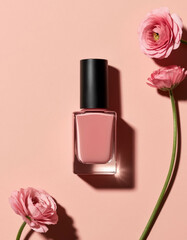 Nail Polish Cosmetic Nude Beige Background Minimalism