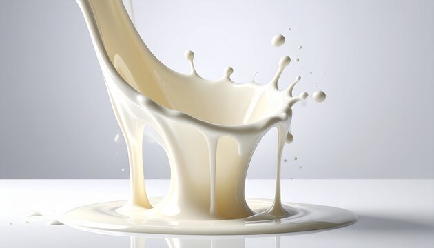 Creamy white liquid flowing down أ&cent;&acirc;&sbquo;&not;&acirc;&euro;&oelig; a visual element of milk dripping on a smooth surface