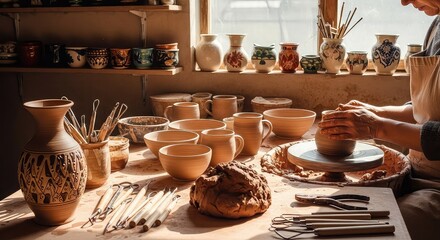 A person walks along the ancient stone Great Wall of China, winding through mountainous terrain under a clear sky.