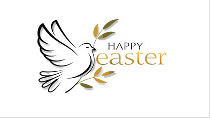 Obraz premium A minimalist flat vector illustration of a graceful dove in flight rendered with clean lines and a simple color palette perfect for peaceful and symbolic designs