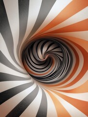An abstract image featuring a swirling pattern with stripes in various colors, creating a tunnel-like illusion.