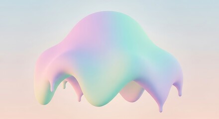 Abstract pastel shape with smooth gradient perfect for background or modern design element showcases fluidity and gentle color transitions creating calming visuals