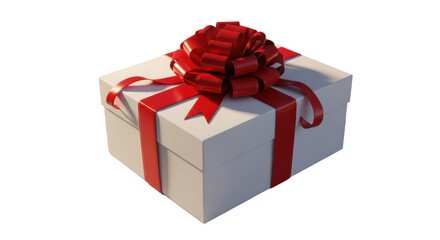 Obraz premium Festive gift box with red ribbon for holidays and celebrations