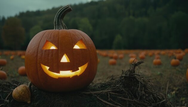 a sad pumpking crying on front the merror. 