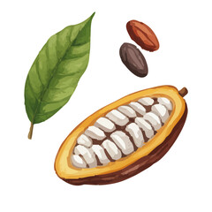 Vector watercolor cacao / 水彩テイストのカカオイラスト