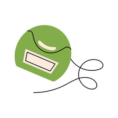 Dental floss container with long thread for clean teeth, gum care and daily oral hygiene