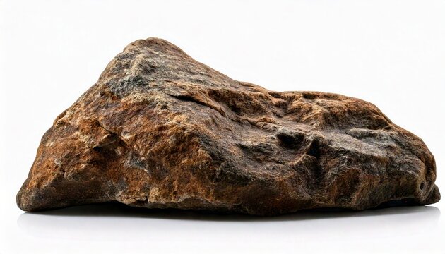 Rocky stone isolated on white background. Granite
