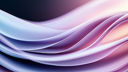 Abstract image of flowing wave forms in shades of purple and blue, with soft lighting creating a sense of movement and depth.