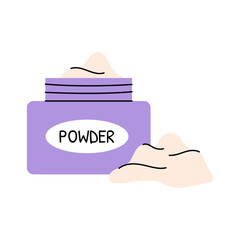 Tooth powder jar with loose dental powder for natural oral care and hygiene product designs