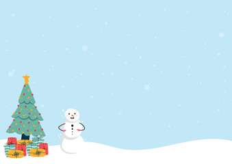 abstract christmas tree and snowman background vector design