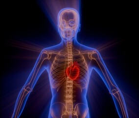 3D Human Body X-Ray with Heart