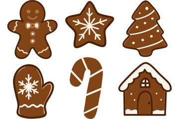 Whimsical Gingerbread Cookie Set with Playful Holiday Details