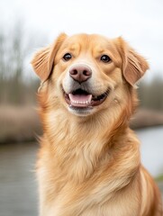 Happy Dog by Riverside Smiling Brightly