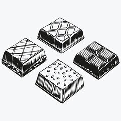 chocolate candies sketch illustration vector