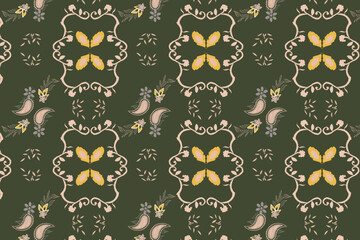 A simple organic paisley with gentle leafy curves and natural flow, perfect for textiles, wallpapers, stationery, boho packaging