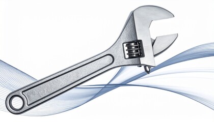 Obraz premium Adjustable wrench on a sleek background highlighting tool design and functionality