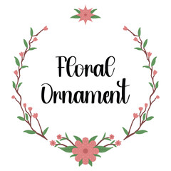floral wreath ornament with hand drawn flowers