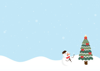 abstract christmas tree and snowman background vector design
