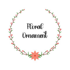 minimal floral ornament frame with pink flowers decorative botanical border