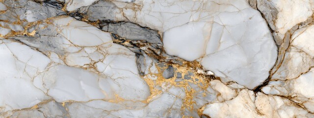 Fototapeta premium White Marble Surface with Subtle Gold Veins and Unique Patterns for Elegant Design and Decoration