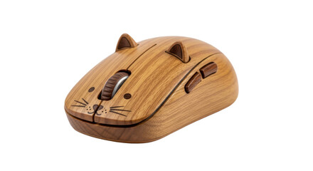 Cute animal-themed wooden mouse design for fun and unique desktop setup
